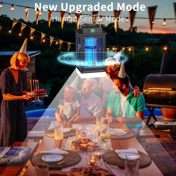 Solar Bug Zapper Outdoor 2024 Upgraded, Human Motion Sensor Mosquito Zapper - Picture 8 of 8